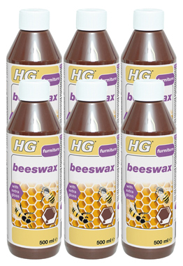 Case of 6 x HG Hagesan Beeswax Polish Brown 500ml